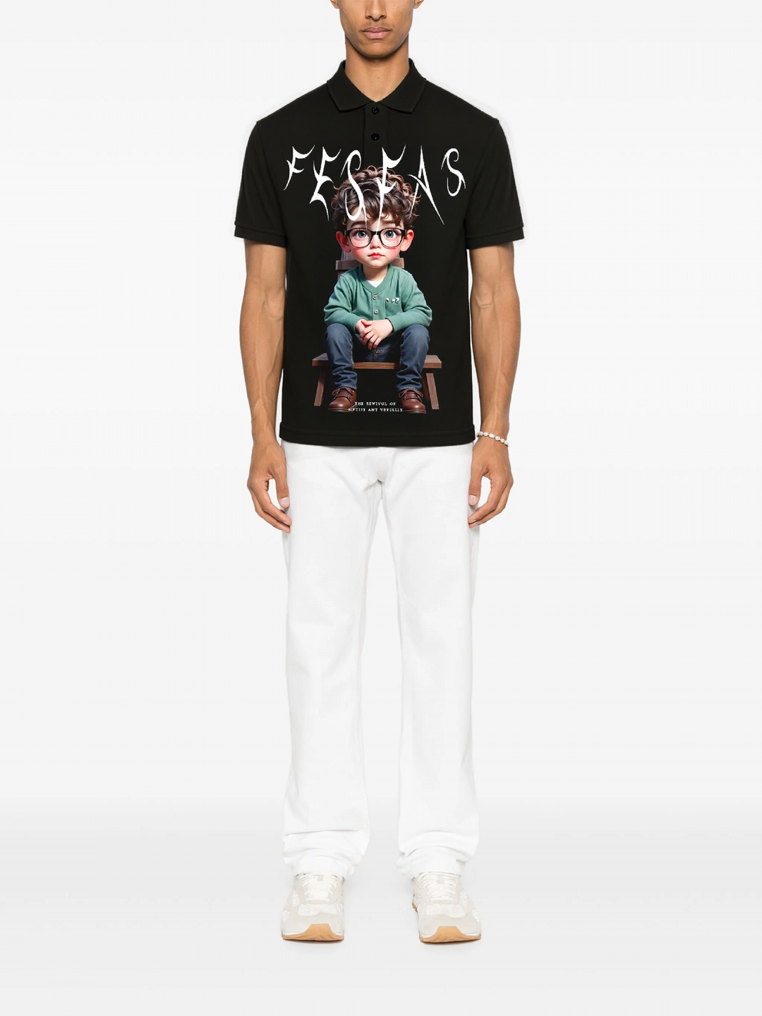 FesFas Boy-print Polo Shirt | Men | Black