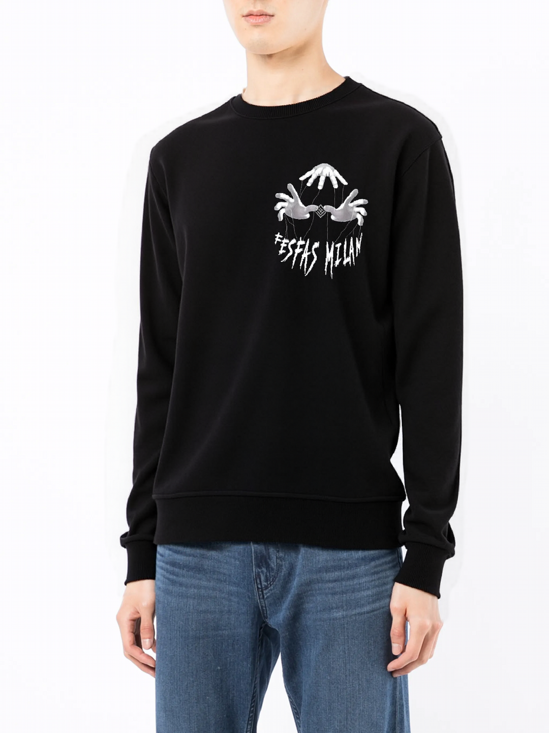 FesFas hands-print Sweatshirt | Black | Men