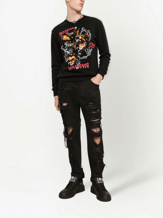 FesFas cerberus-print Sweatshirt | Black | Men