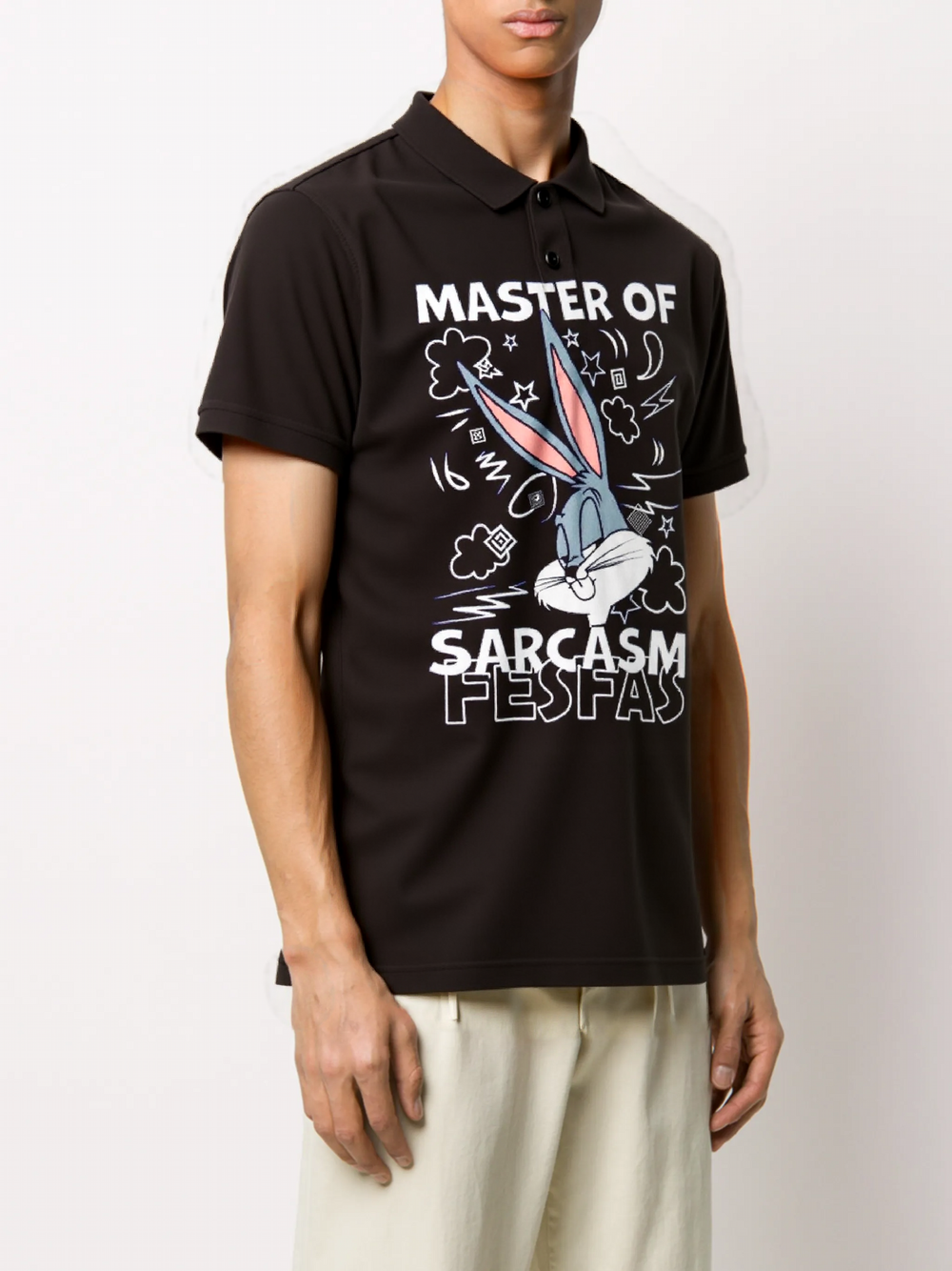FesFas Rabbit-print Polo Shirt | Men | Black