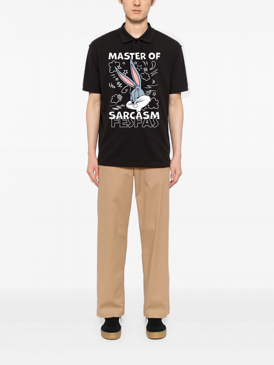 FesFas Rabbit-print Polo Shirt | Men | Black