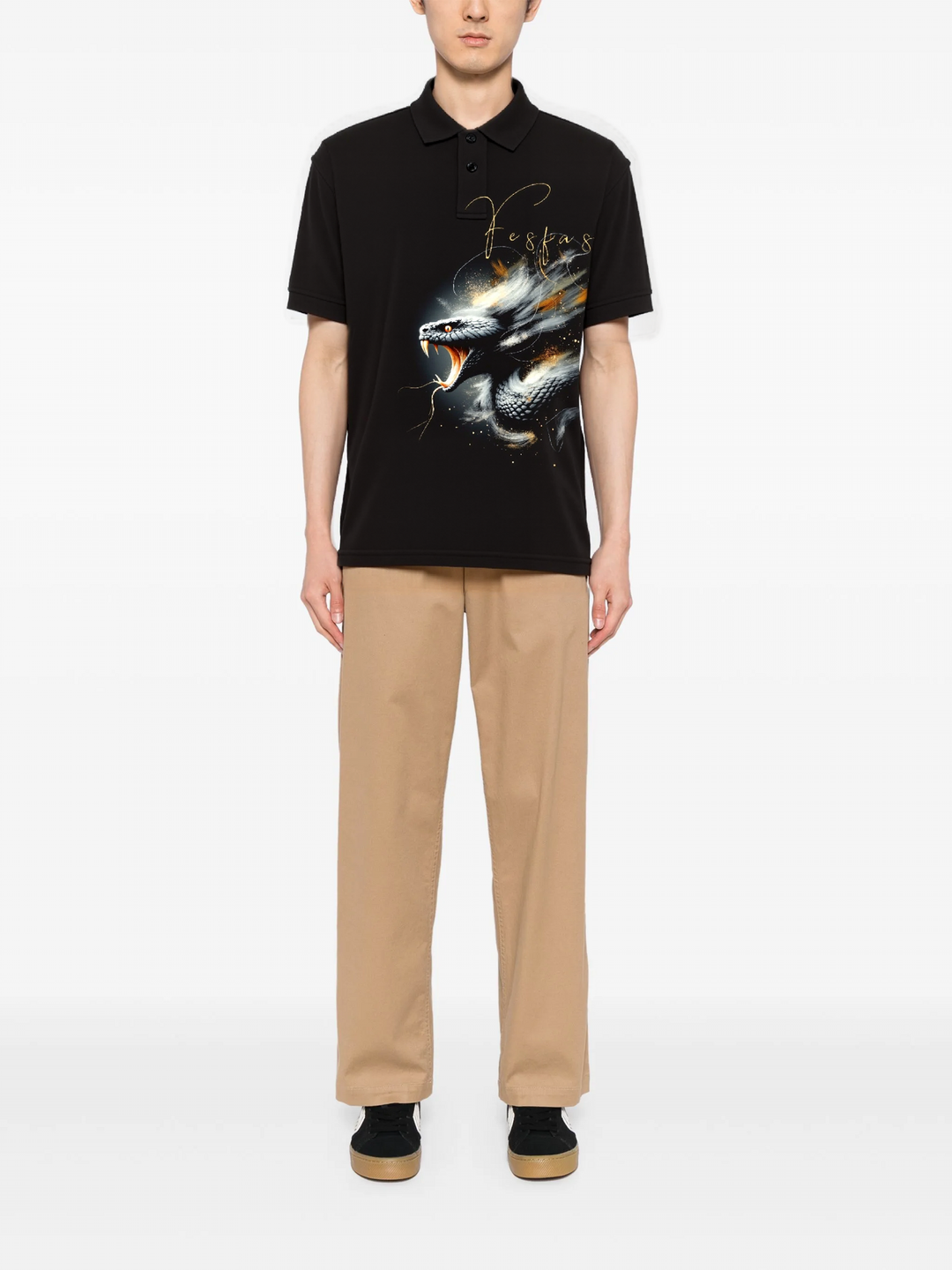 FesFas King Cobra-print Polo Shirt | Men | Black