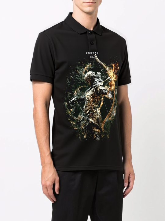 FesFas Warrior-print Polo Shirt | Men | Black