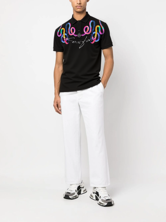 FesFas Snake-print Polo Shirt | Men | Black