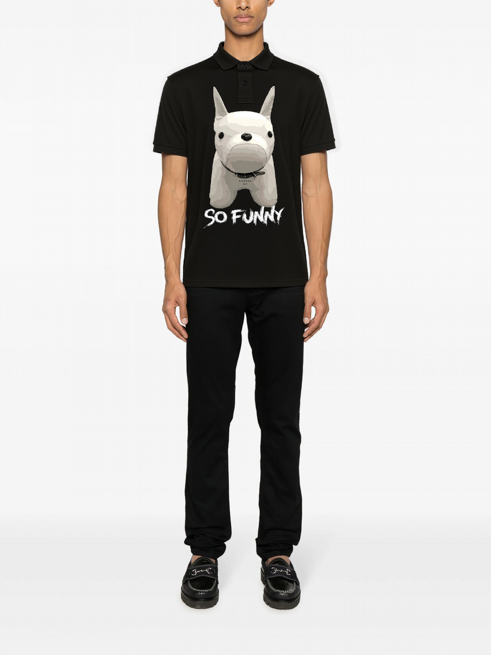 FesFas Bulldog-print Polo Shirt | Men | Black