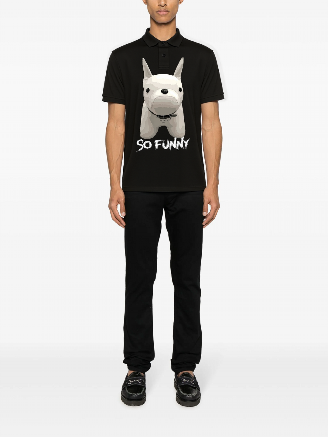 FesFas Bulldog-print Polo Shirt | Men | Black
