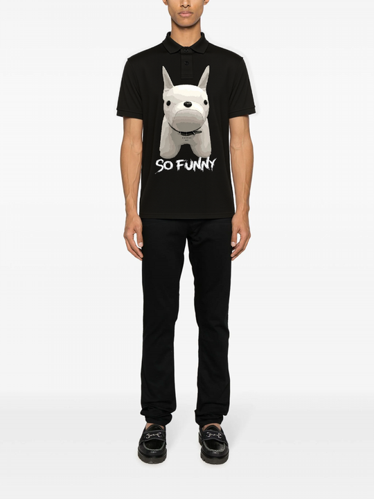 FesFas Bulldog-print Polo Shirt | Men | Black