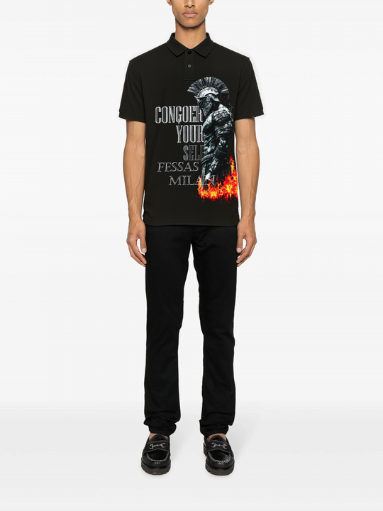 FesFas Spartan Warrior-print Polo Shirt | Men | Black