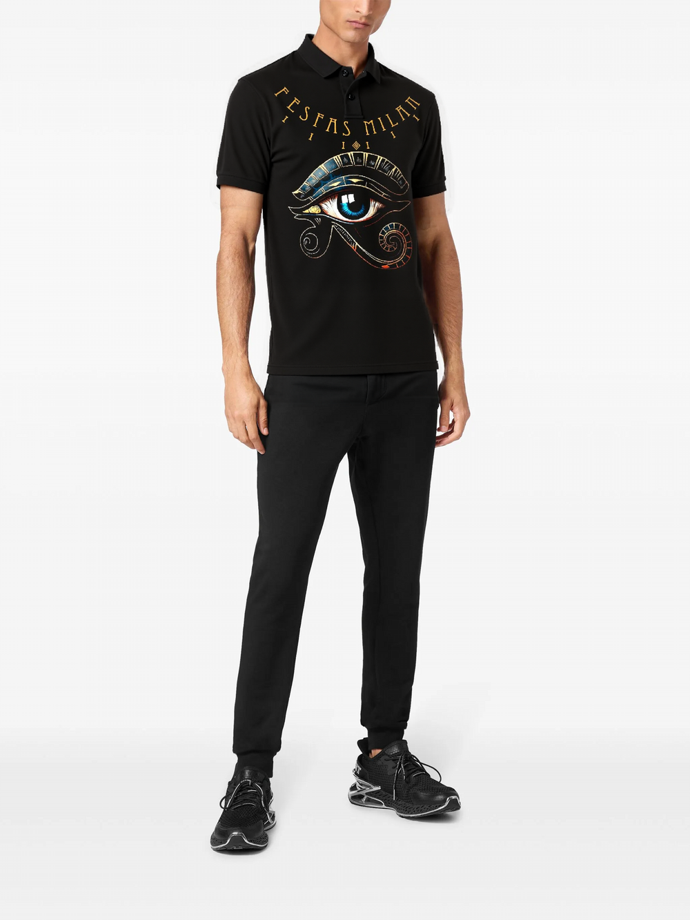 FesFas Eye of Horus-print Polo Shirt | Men | Black