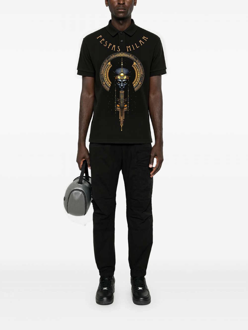 FesFas Pharaoh-print Polo Shirt | Men | Black
