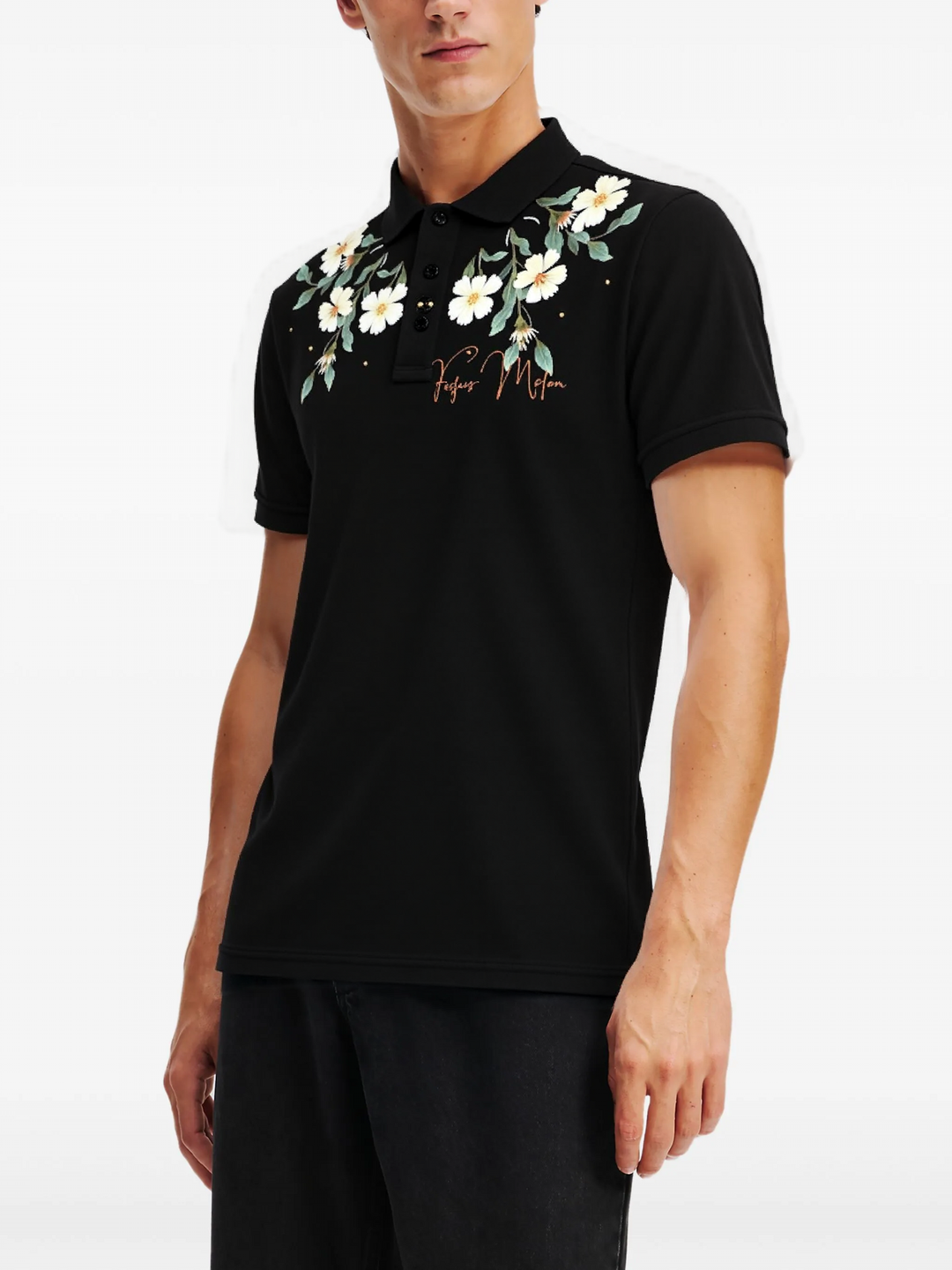 FesFas Floral-print Polo Shirt | Men | Black