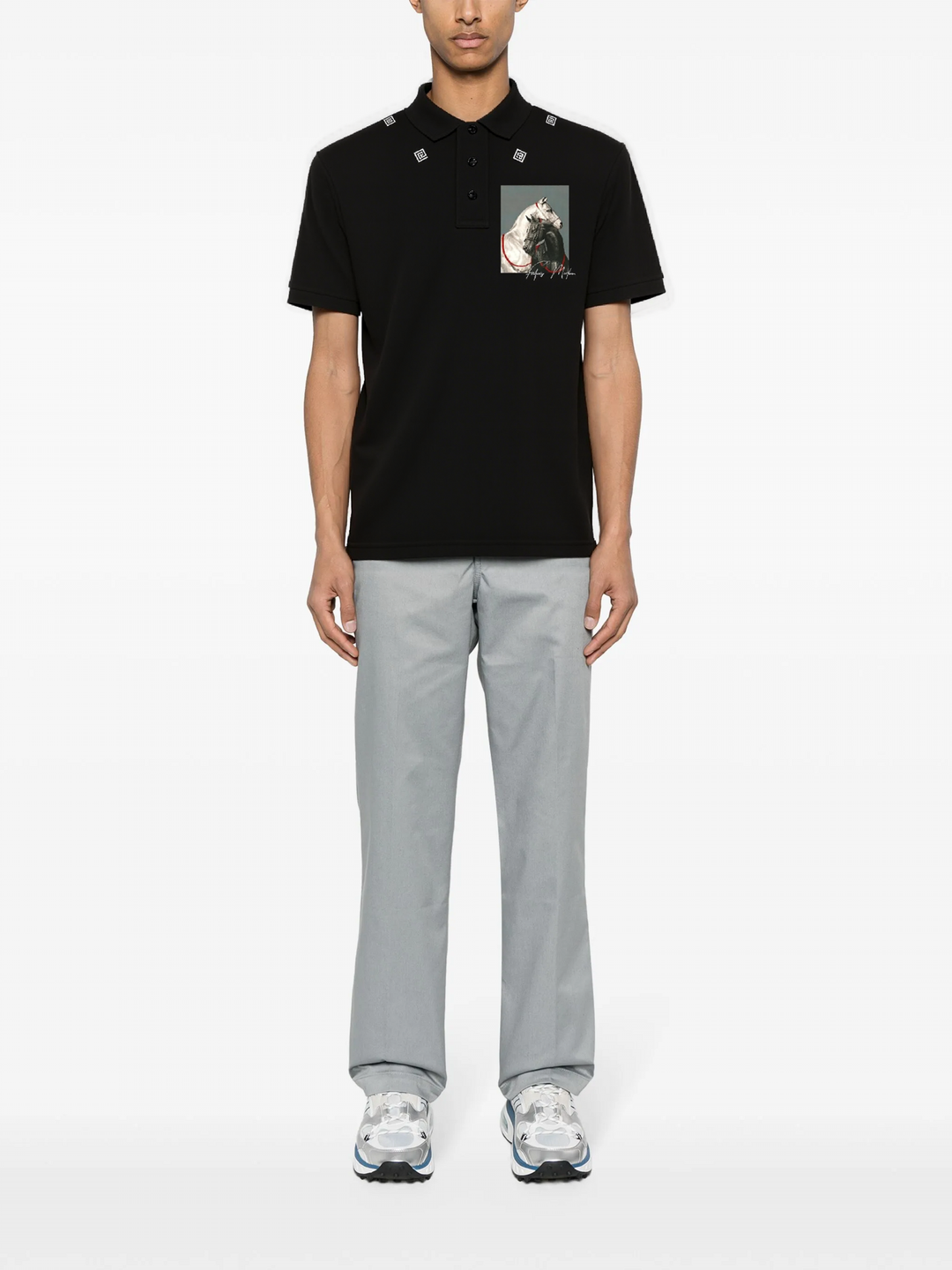 FesFas Horse-print Polo Shirt | Men | Black