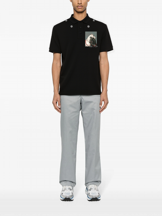 FesFas Horse-print Polo Shirt | Men | Black