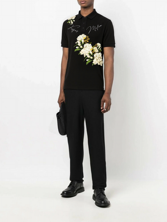 FesFas Floral-print Polo Shirt | Men | Black