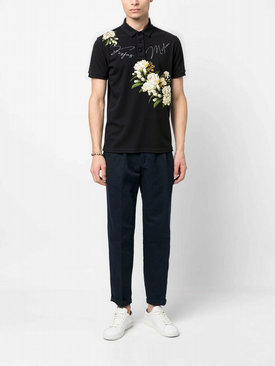 FesFas Floral-print Polo Shirt | Men | Black