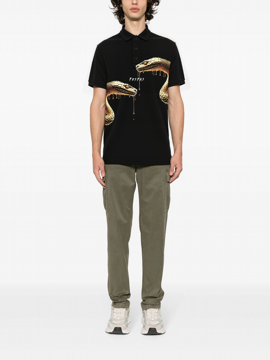 FesFas Snake-print Polo Shirt | Men | Black