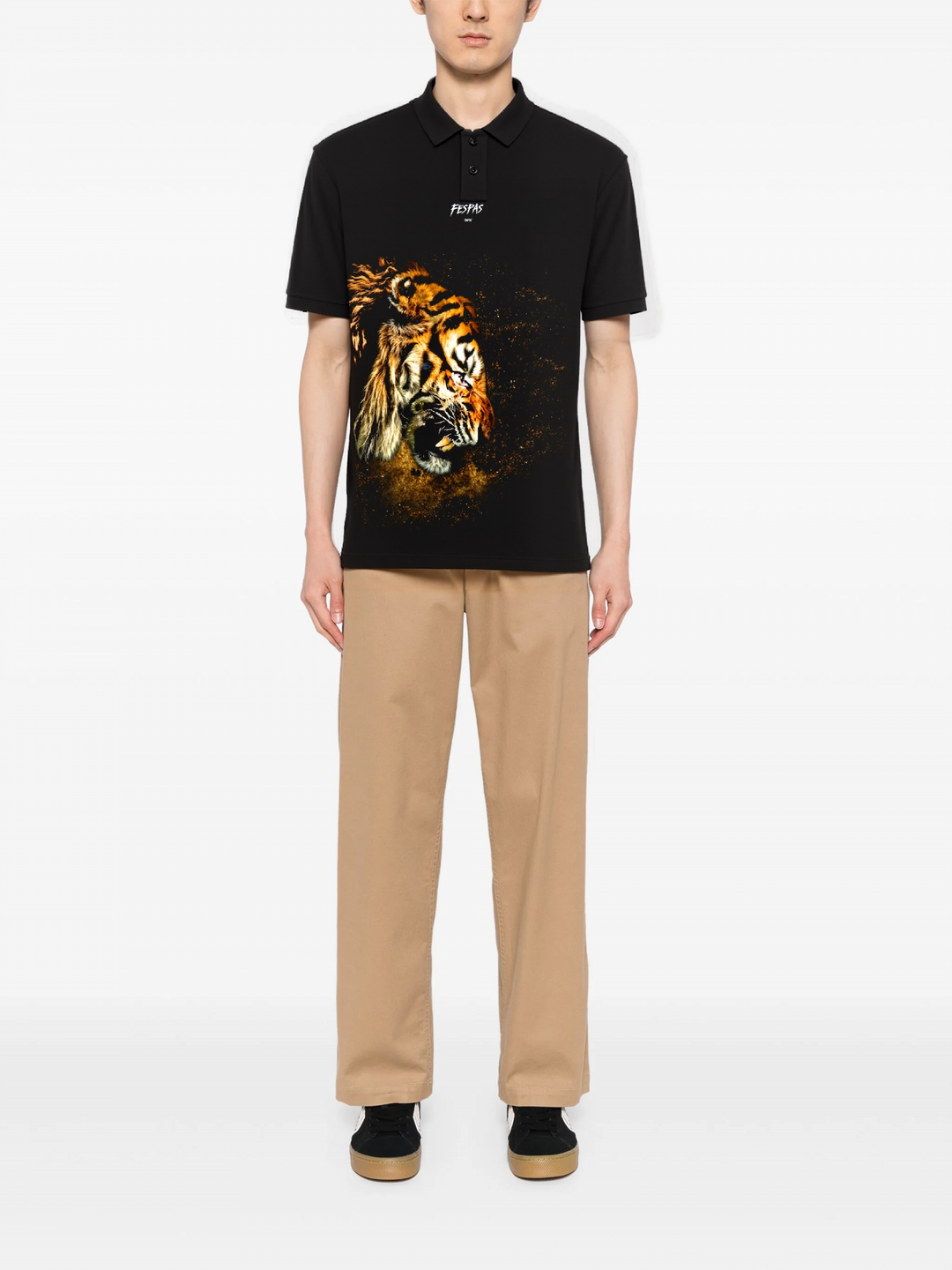 FesFas Tiger-print Polo Shirt | Men | Black