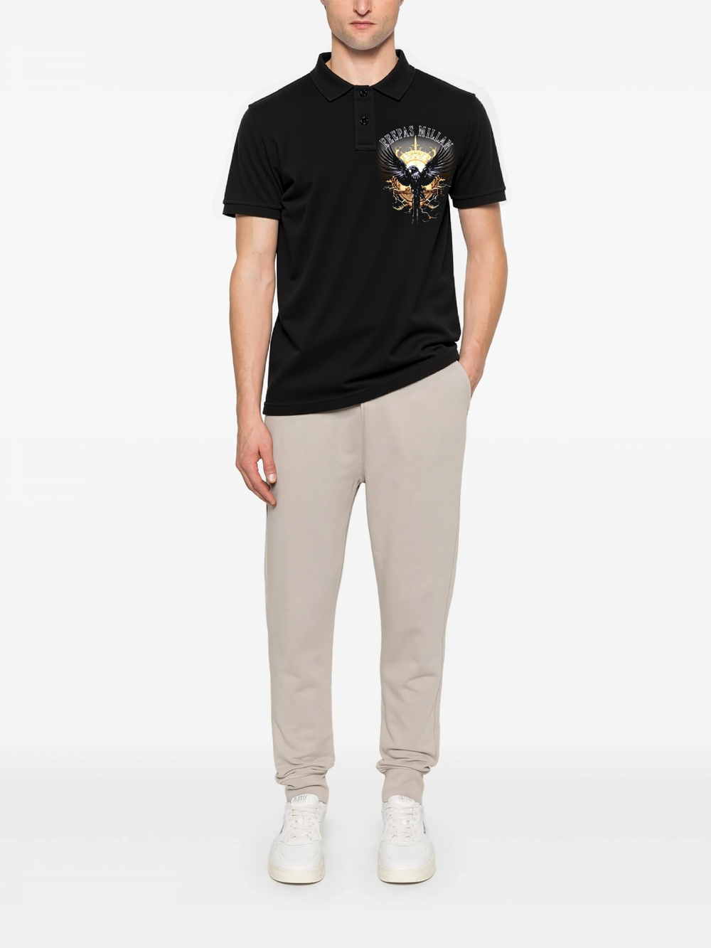 FesFas Eagle-print Polo Shirt | Men | Black