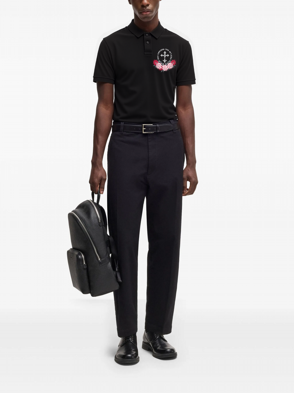 FesFas Floral-print Polo Shirt | Men | Black