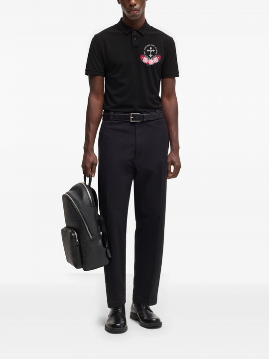 FesFas Floral-print Polo Shirt | Men | Black