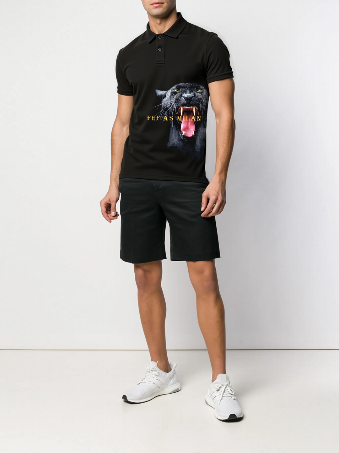 FesFas Panther-print Polo Shirt | Men | Black