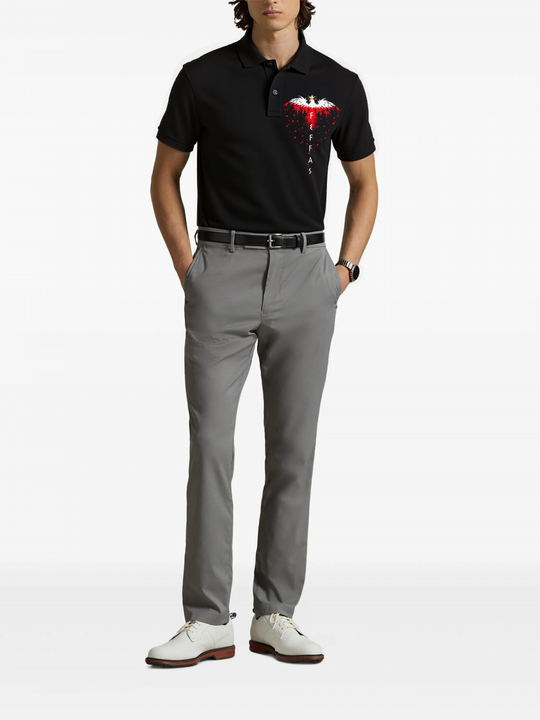 FesFas Eagle-print Polo Shirt | Men | Black