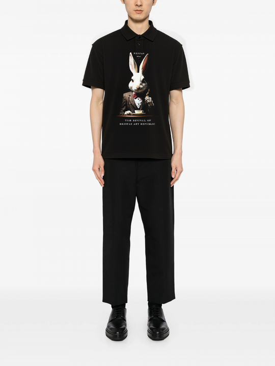 FesFas Rabbit-print Polo Shirt | Men | Black