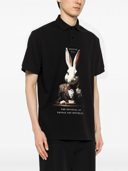 FesFas Rabbit-print Polo Shirt | Men | Black