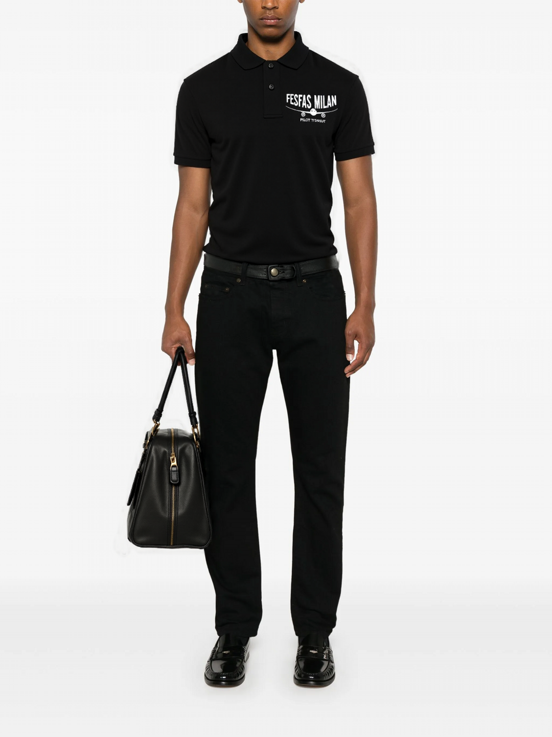 FesFas "Pilot to Pilot"-print Polo Shirt | Men | Black