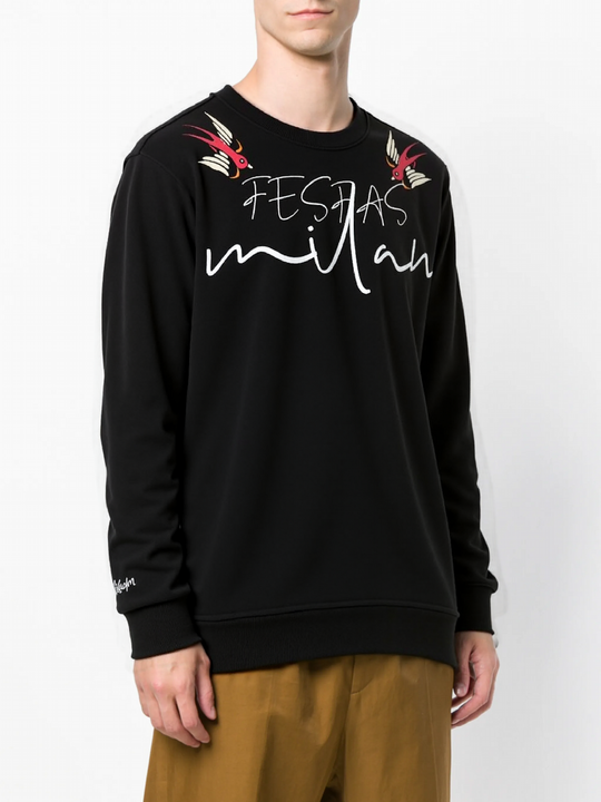 FesFas Graphic-print Sweatshirt Set | Black | Men