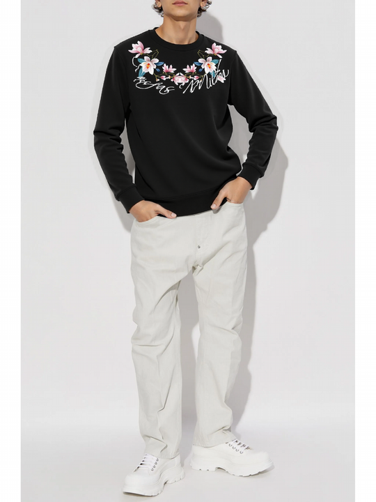 FesFas Flower-print Sweatshirt | Black | Men