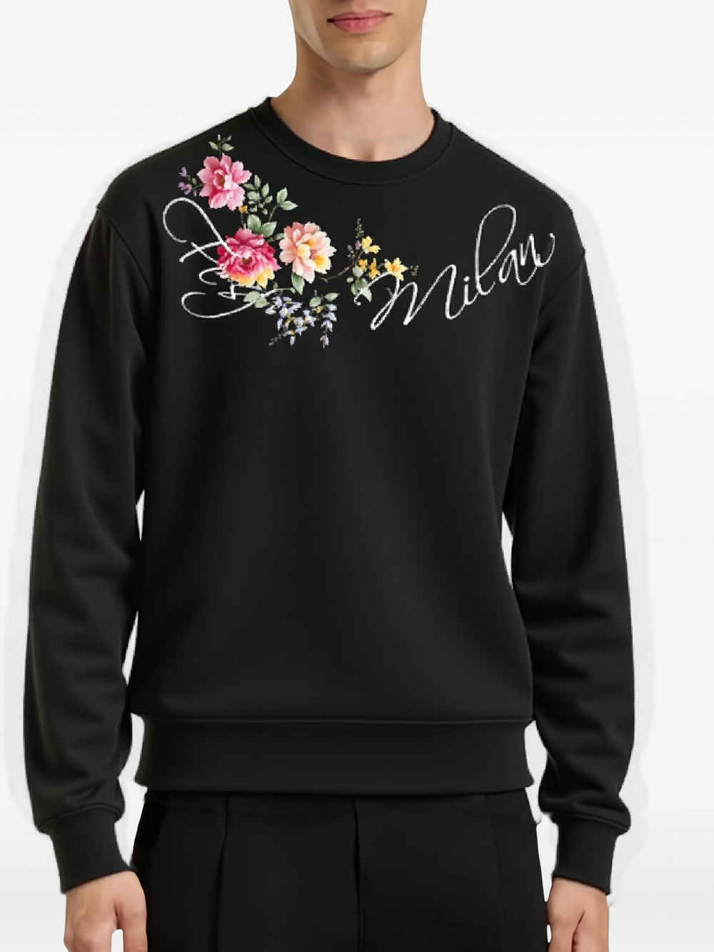 FesFas Flower-print Sweatshirt | Black | Men