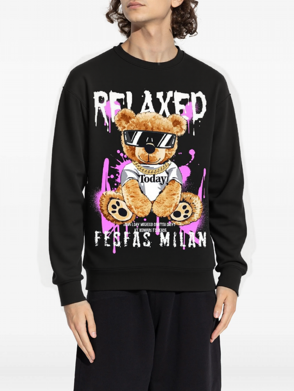 FesFas teddy bear-print Sweatshirt | Black | Men