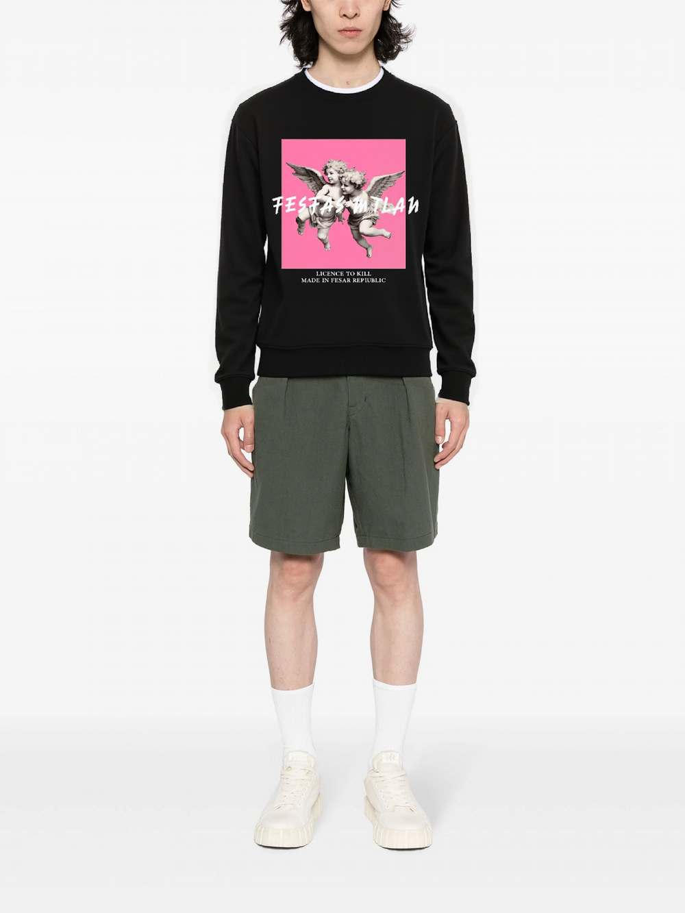 FesFas Angel-print Sweatshirt | Black | Men