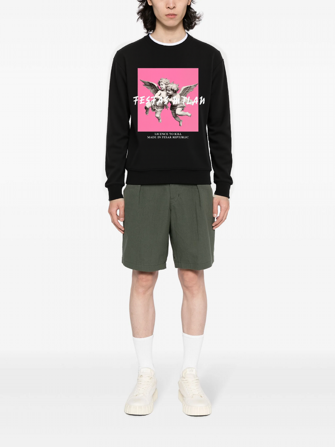FesFas Angel-print Sweatshirt | Black | Men