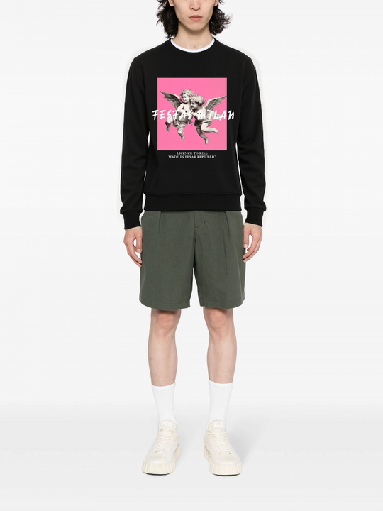 FesFas Angel-print Sweatshirt | Black | Men