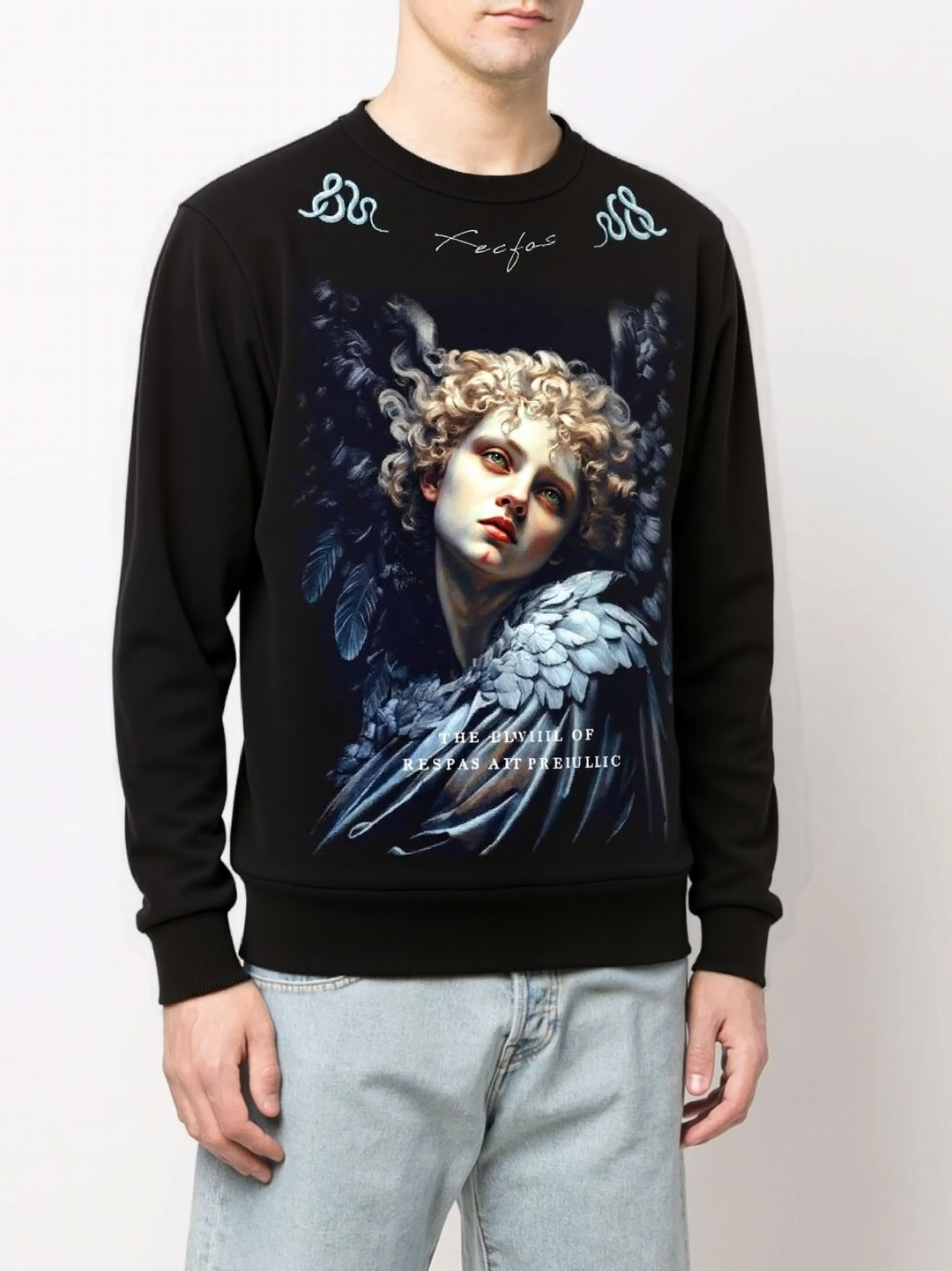 FesFas Angel-print Sweatshirt Set | Black | Men