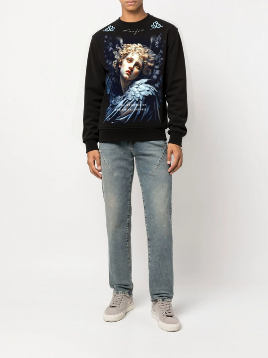FesFas Angel-print Sweatshirt Set | Black | Men