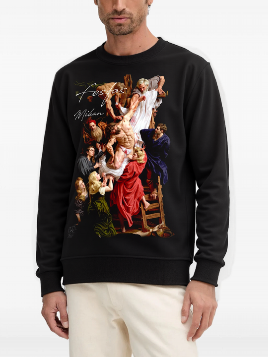 FesFas Art-print Sweatshirt | Black | Men