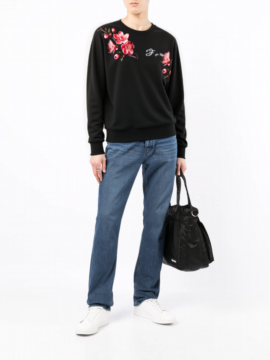 FesFas Flower-print Sweatshirt | Black | Men