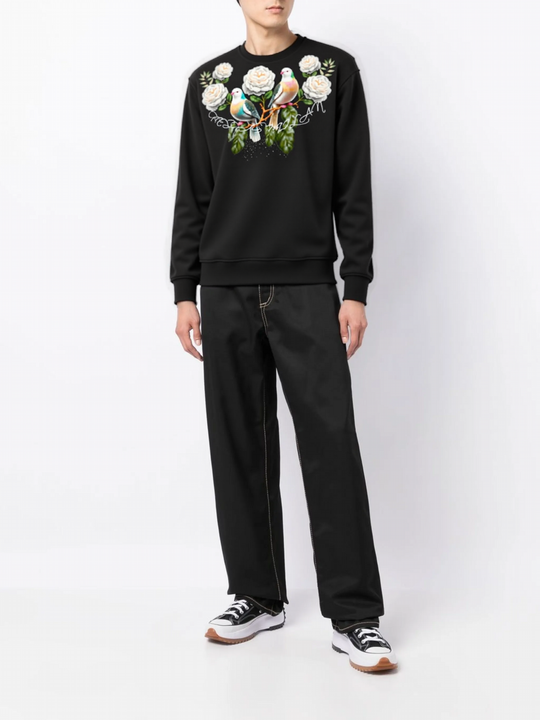FesFas Flowers and Birds-print Sweatshirt | Black | Men