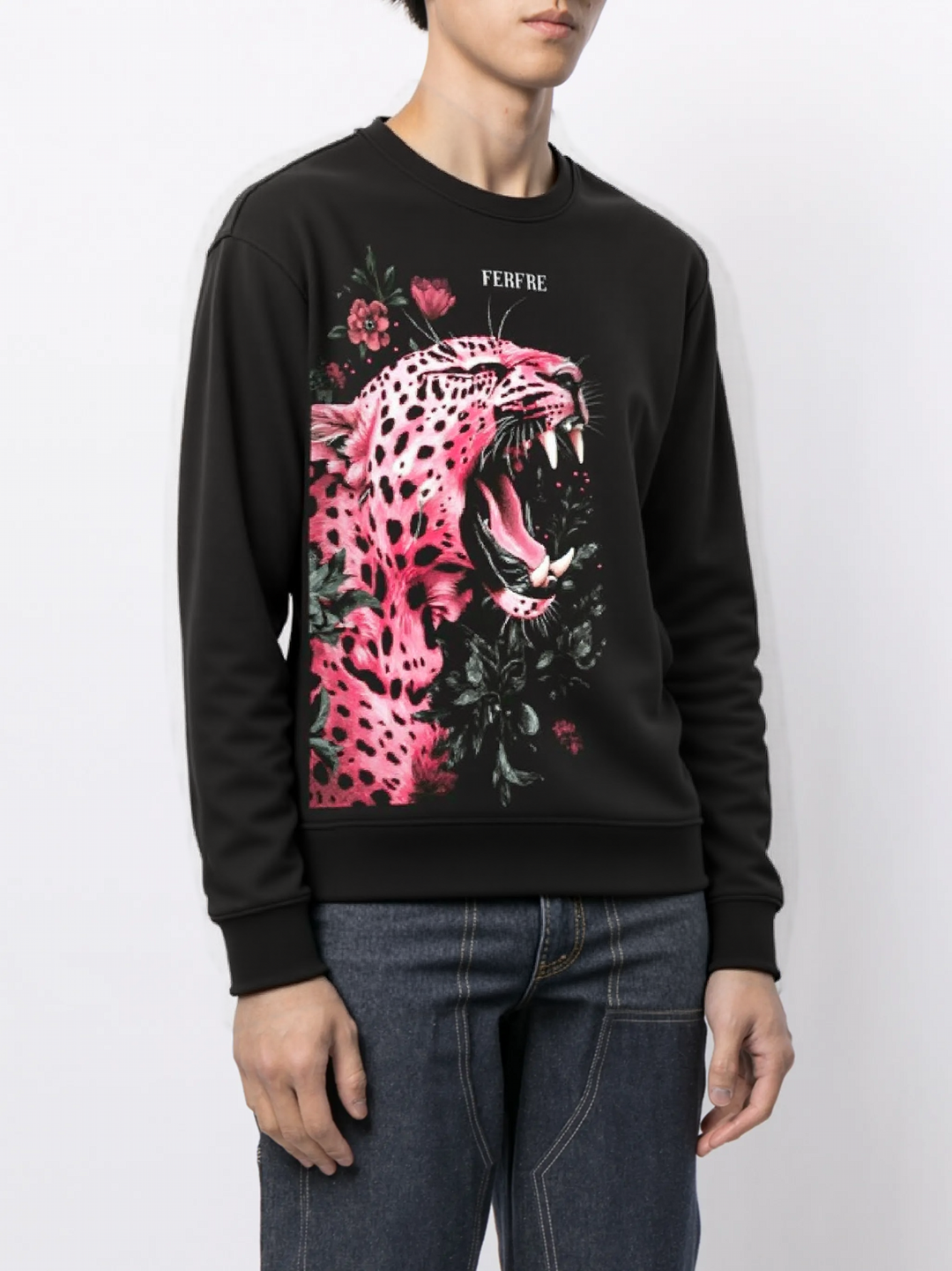 FesFas Jaguar-print Sweatshirt | Black | Men