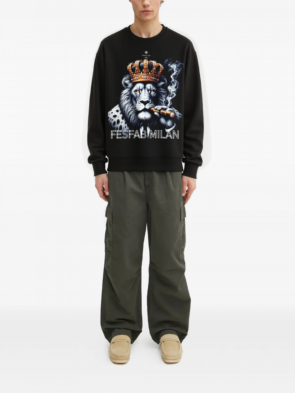 FesFas Lion-print Sweatshirt | Black | Men