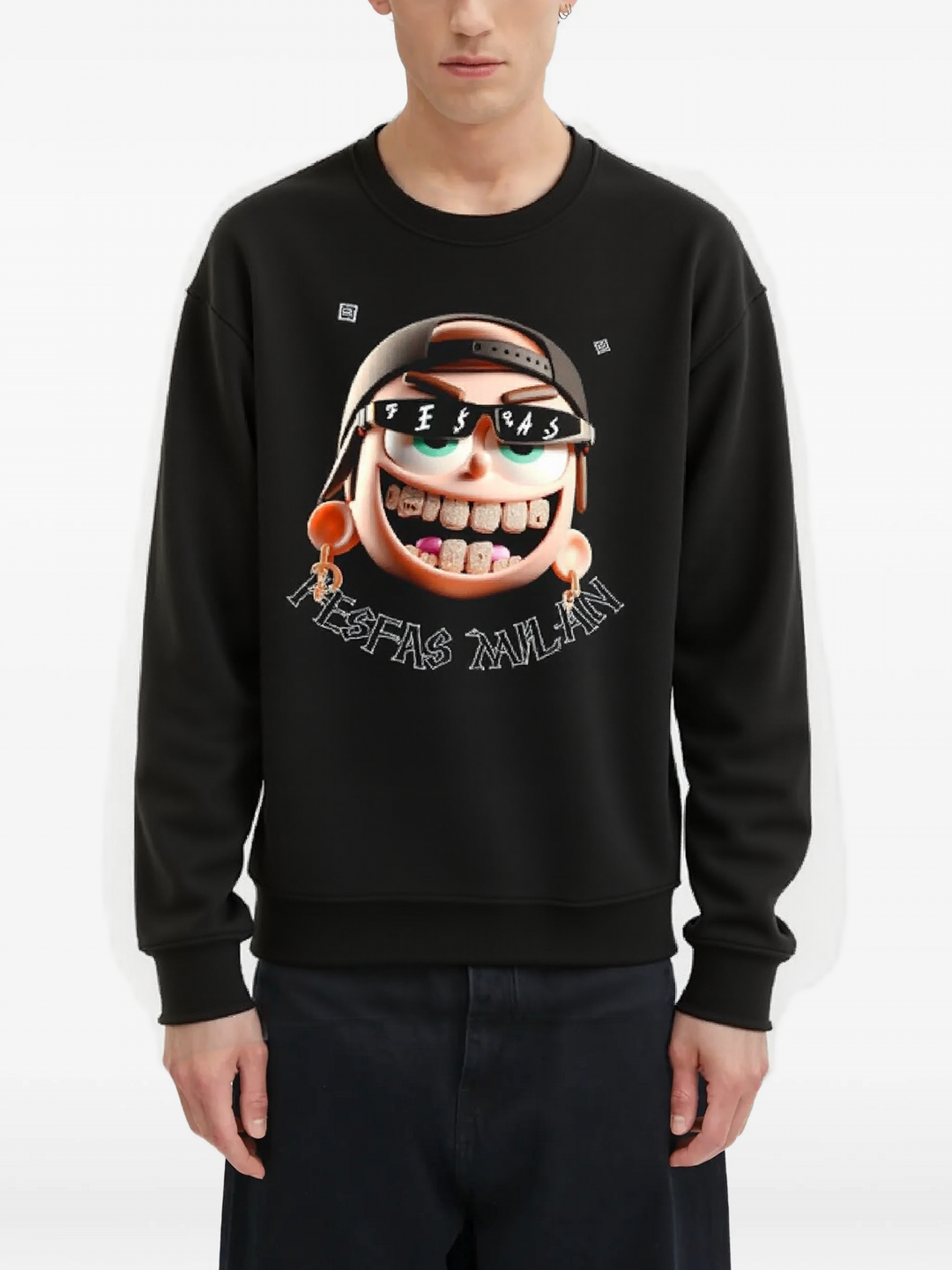 FesFas Cool boy-print Sweatshirt | Black | Men