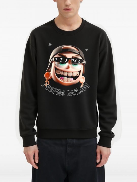 FesFas Cool boy-print Sweatshirt | Black | Men