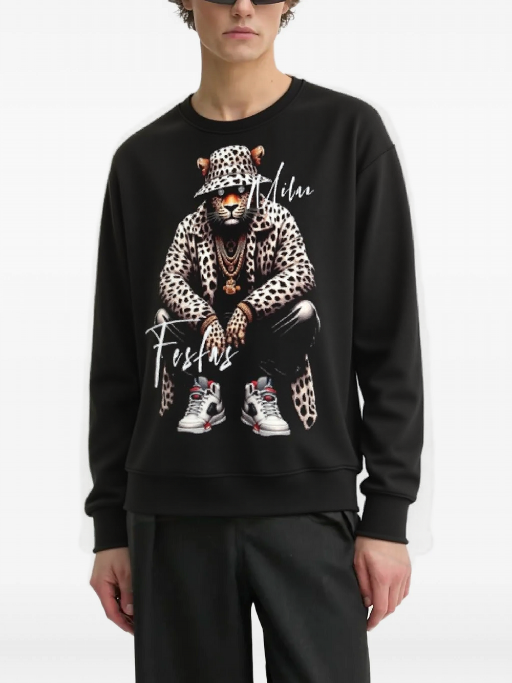 FesFas Jaguar-print Sweatshirt | Black | Men