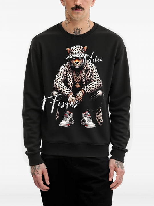 FesFas Jaguar-print Sweatshirt | Black | Men