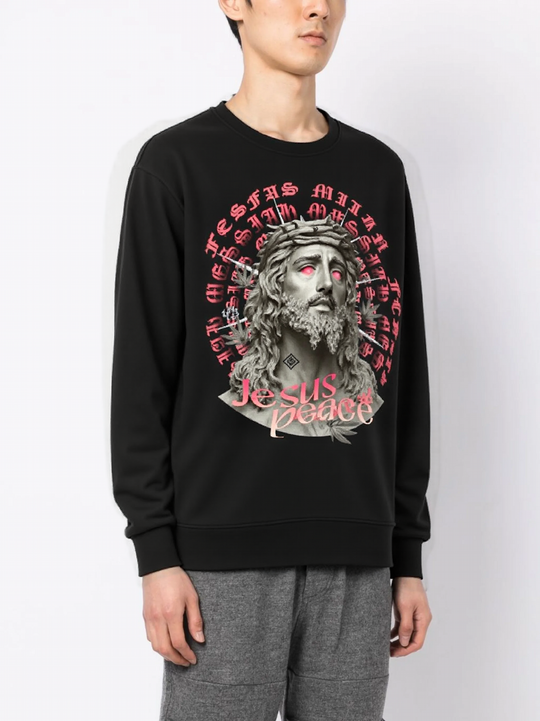 FesFas God-print Sweatshirt | Black | Men