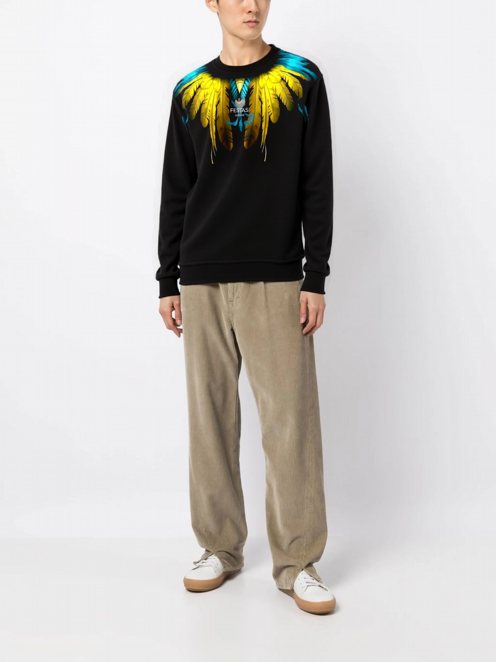 FesFas Feathers-print Sweatshirt | Black | Men