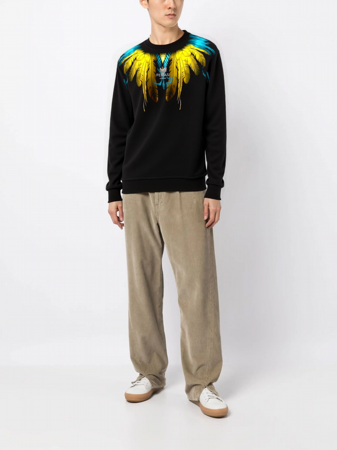 FesFas Feathers-print Sweatshirt | Black | Men